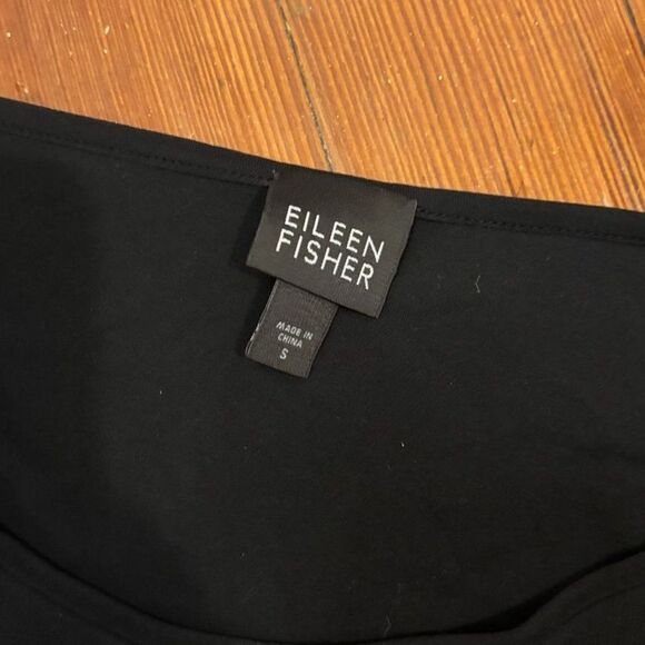 Eileen Fisher Black Silk Long Sleeve Top Minimalist Blouse Size S - Picture 5 of 6
